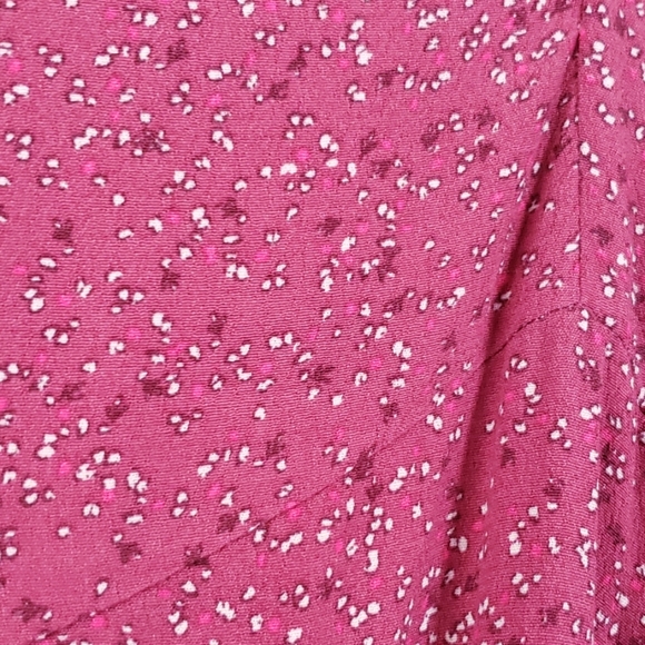 Gap dark pink print s/s midi dress with v-neck - Picture 2 of 7